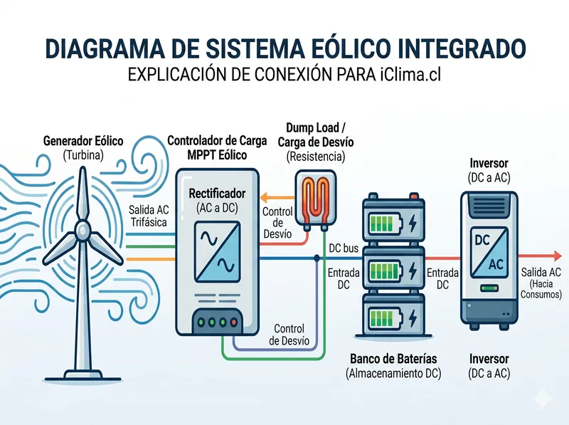 Diagrama sistema eólico integrado